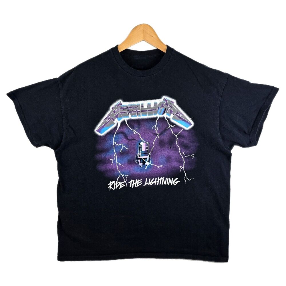 Metallica Ride The Lightning T-Shirt Men's XL Heavy Metal Band Tee